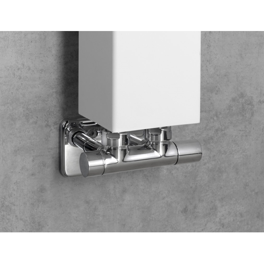 Sapho - Aansluitset ventielen voor middenaansluiting TWIN glanzend chroom