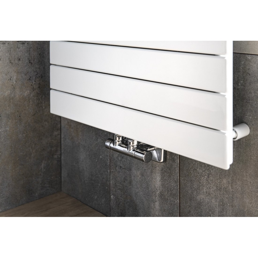 Sapho - Aansluitset ventielen voor middenaansluiting TWIN glanzend chroom