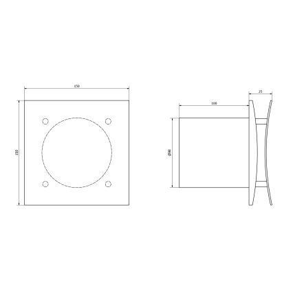 Sapho - Axiale ventilator EIRA met timer, 15W/230V, wit