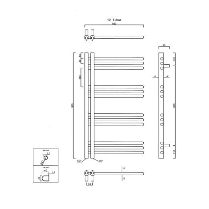 Sapho - Badkamerradiator DORLION 50x90 cm glanzend chroom