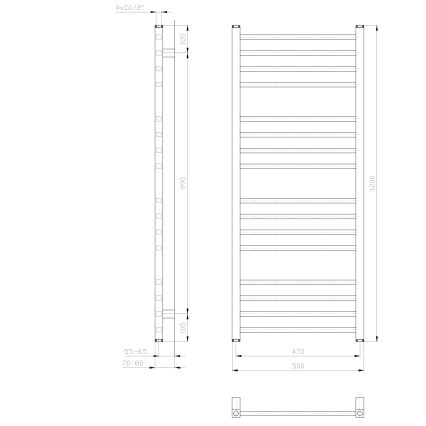 Sapho - Badkamerradiator METRO 386W 50x120 cm wit