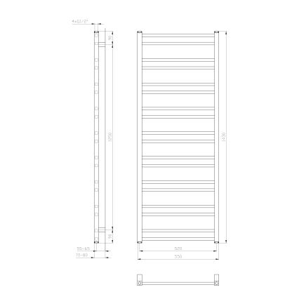 Sapho - Badkamerradiator METRO DOS 143x55 cm mat wit