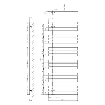 Sapho - Badkamerradiator SILVANA 150x60 cm wit