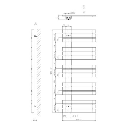 Sapho - Badkamerradiator SILVANA 500W/230V 50x123 cm wit