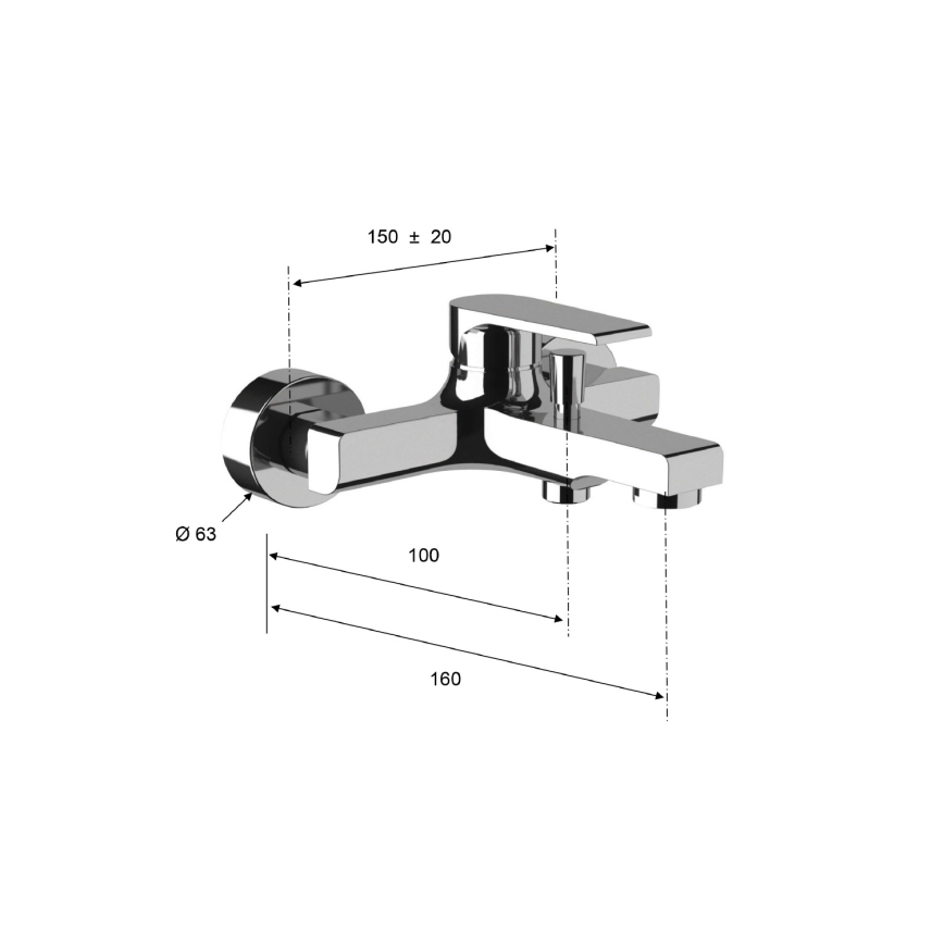 Sapho - Badmengkraan KAI glanzend chroom