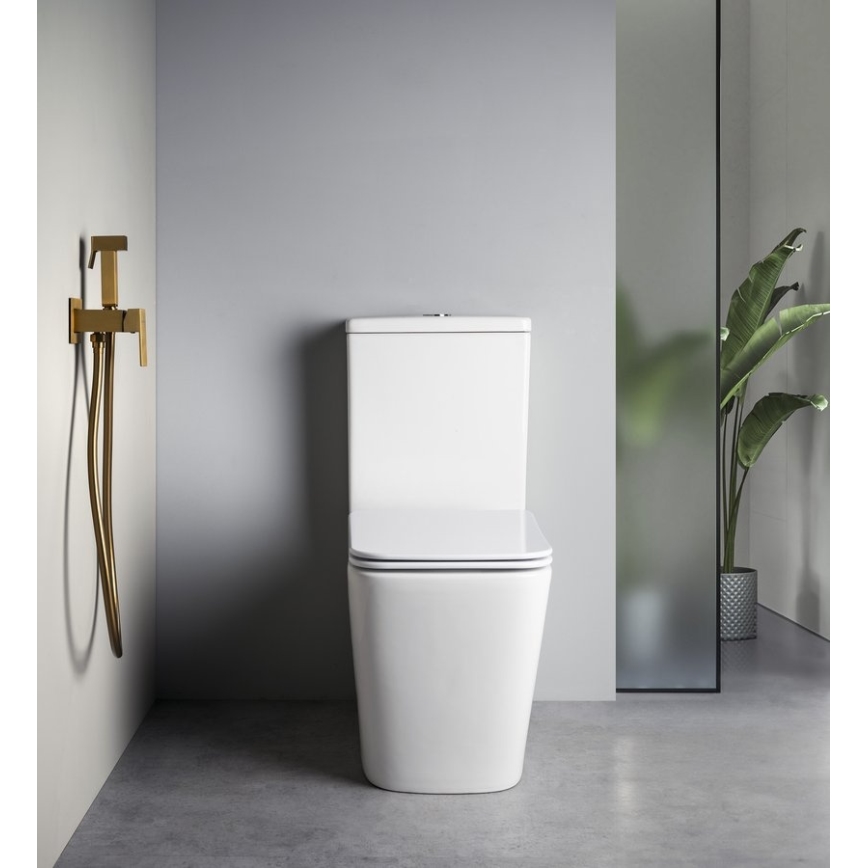 Sapho - Bidetmengkraan met handdouche voor inbouw CUBEMIX mat goud