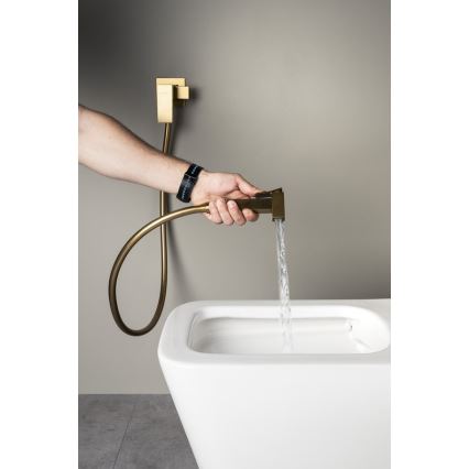Sapho - Bidetmengkraan met handdouche voor inbouw CUBEMIX mat goud