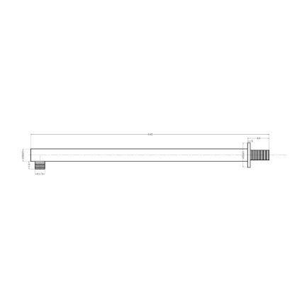 Sapho - Douche arm hoekig 44 cm glanzend chroom
