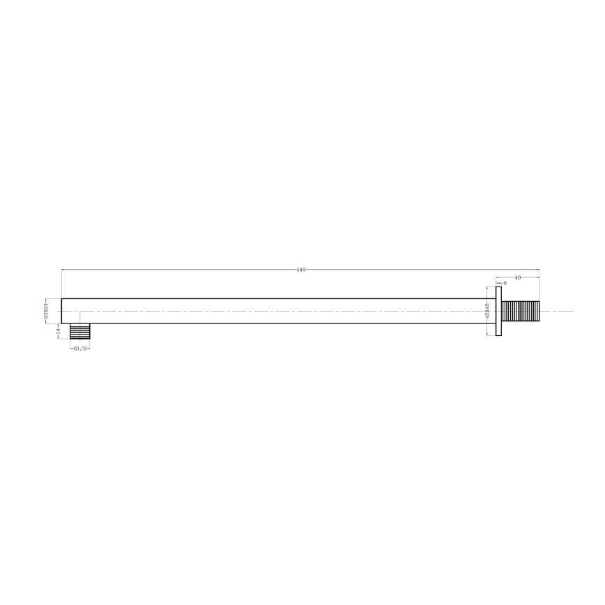 Sapho - Douche arm hoekig 44 cm glanzend chroom
