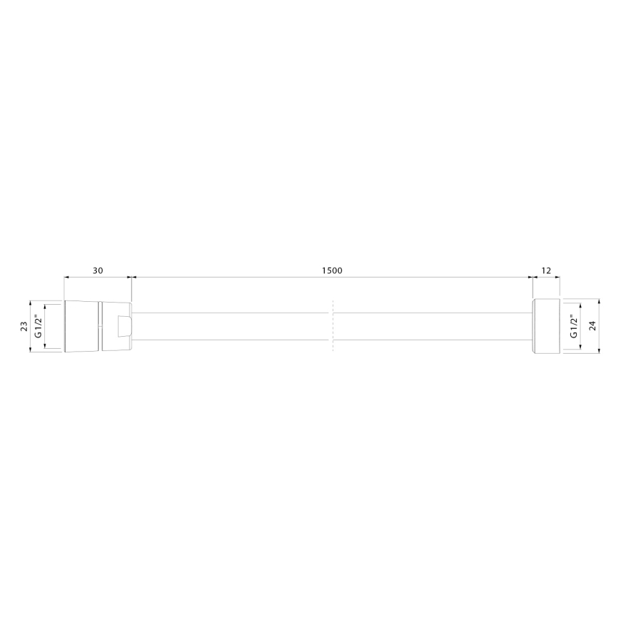 Sapho - Doucheslang POWERFLEX 150 cm mat zwart