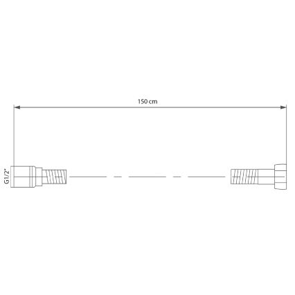 Sapho - Doucheslang SOFTFLEX 150 cm mat zwart