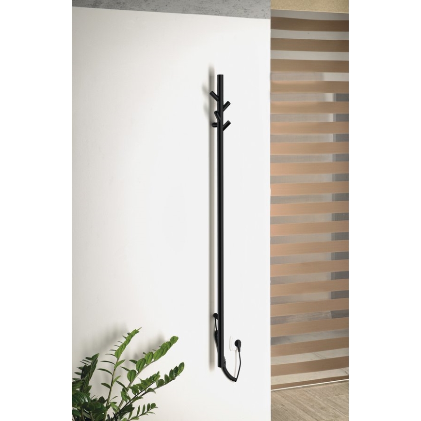 Sapho - Elektrische handdoekdroger PASADOR 30W 150x15 cm mat zwart