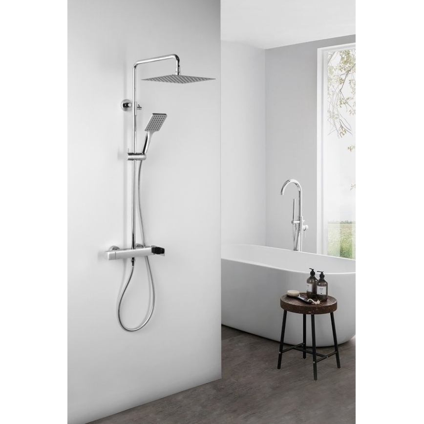 Sapho - Ensemble de douche avec mitigeur CUBEMIX, chrome brillant