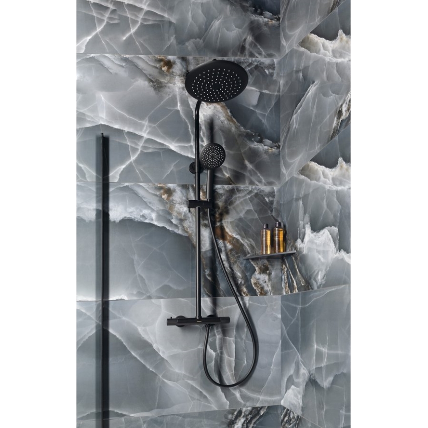 Sapho - Ensemble de douche SOLARIS avec mitigeur, noir mat