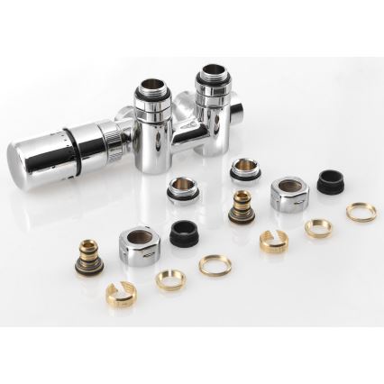Sapho - Kit thermostatique de raccordement pour connexion centrale TWIN COMBI gauche/chrome brillant
