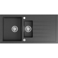 Sapho - Évier de cuisine 100x50 cm en granit, noir