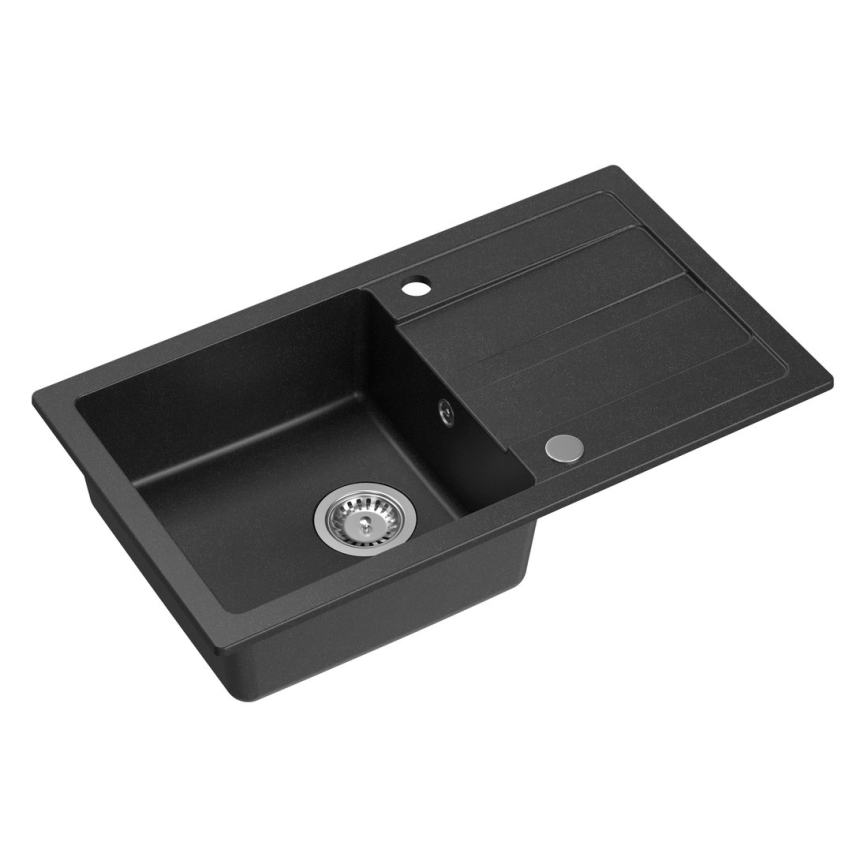 Sapho - Évier de cuisine 77x44 cm granit/noir