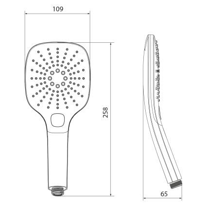 Sapho - Handdouche met knop glanzend chroom