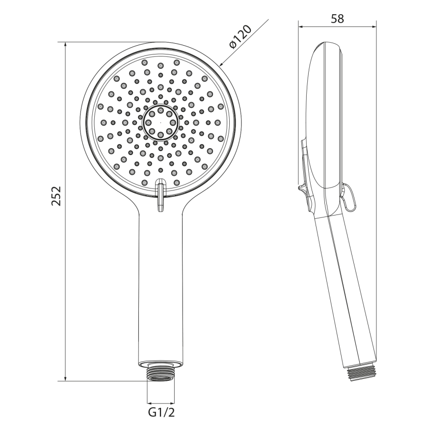 Sapho - Handdouche met spoelfunctie glanzend chroom
