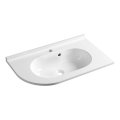Sapho - Hoek-inbouwwastafel PULSE 75x43 cm marmer/wit