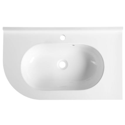 Sapho - Hoek-inbouwwastafel PULSE 75x43 cm marmer/wit