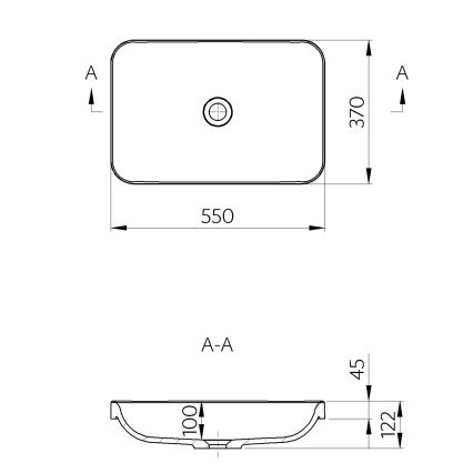 Sapho - Inbouwwastafel ASOFFI 55x37 cm marmer/wit