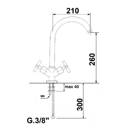 Sapho - Keukenkraan AXIA RETRO, glanzend chroom