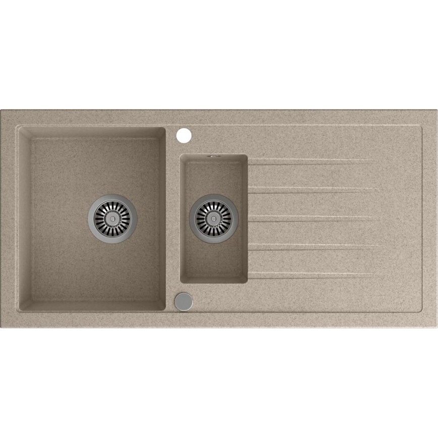 Sapho - Keukenspoelbak 100x50 cm graniet/beige