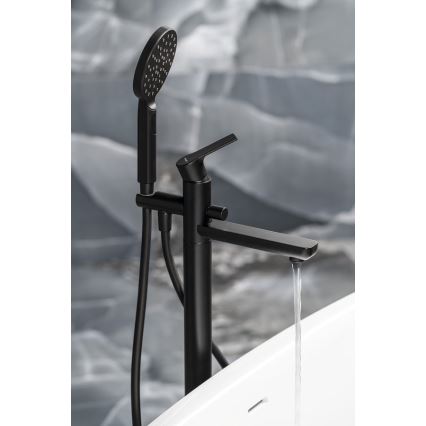 Sapho - Kit baignoire PAX avec mitigeur, finition noir mat