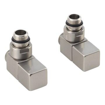 Sapho - Kit de raccordement pour vannes d'angle CUBE, 2 pièces, inox brossé