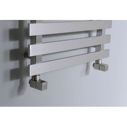 Sapho - Kit de raccordement pour vannes d'angle CUBE, 2 pièces, inox brossé