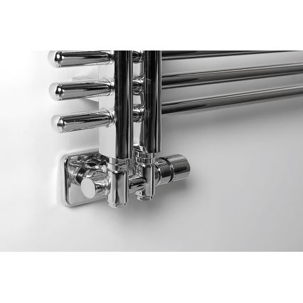 Sapho - Kit de raccordement thermostatique pour raccordement central TWIN COMBI droit / chrome brillant