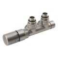 Sapho - Kit thermostatique de raccordement pour montage central TWIN gauche / inox mat