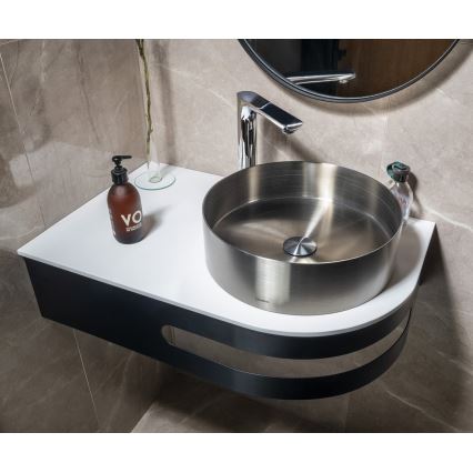Sapho - Lavabo à poser AURUM Ø 38 cm inox brossé