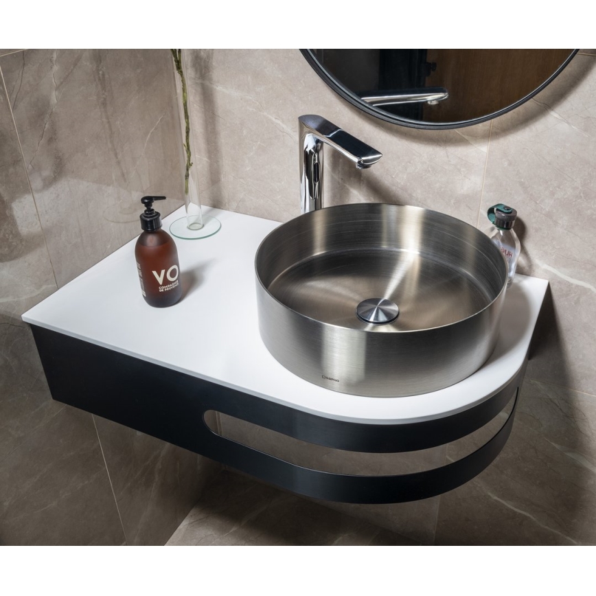 Sapho - Lavabo à poser AURUM Ø 38 cm inox brossé