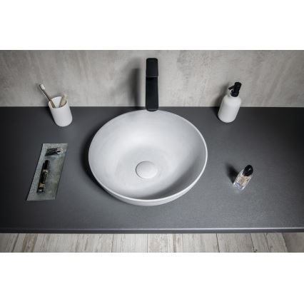 Sapho - Lavabo à poser FORMIGO Ø 39 cm béton/gris mat