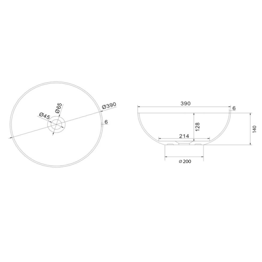 Sapho - Lavabo à poser FORMIGO Ø 39 cm béton/gris mat