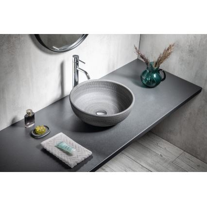 Sapho - Lavabo à poser PRIORI Ø 41 cm céramique/gris