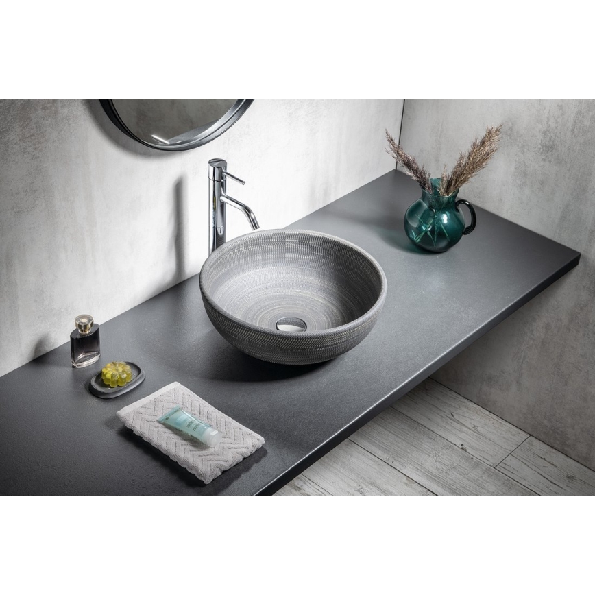 Sapho - Lavabo à poser PRIORI Ø 41 cm céramique/gris