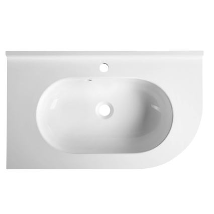 Sapho - Lavabo d'angle encastré PULSE 75 x 43 cm marbre/blanc