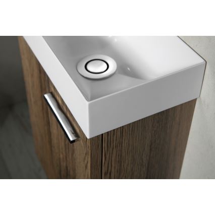 Sapho - Lavabo suspendu PICCOLINO 31x17 cm gauche/marbre coulé/blanc