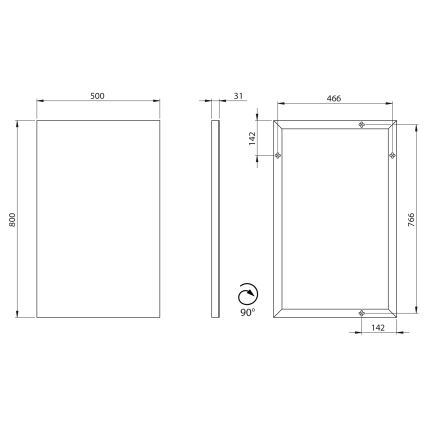 Sapho - Miroir AROWANA 50x80 cm chrome brillant