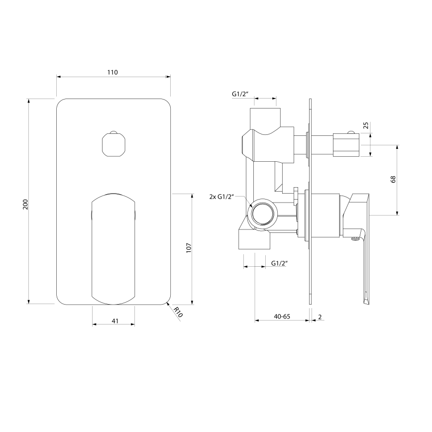 Sapho - Mitigeur de douche encastré MIXONA, chrome brillant