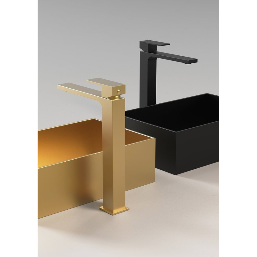 Sapho - Mitigeur de lavabo CUBEMIX 27,8 cm doré mat