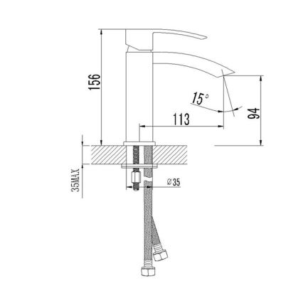 Sapho - Mitigeur de lavabo GINKO 15,6 cm chromé brillant