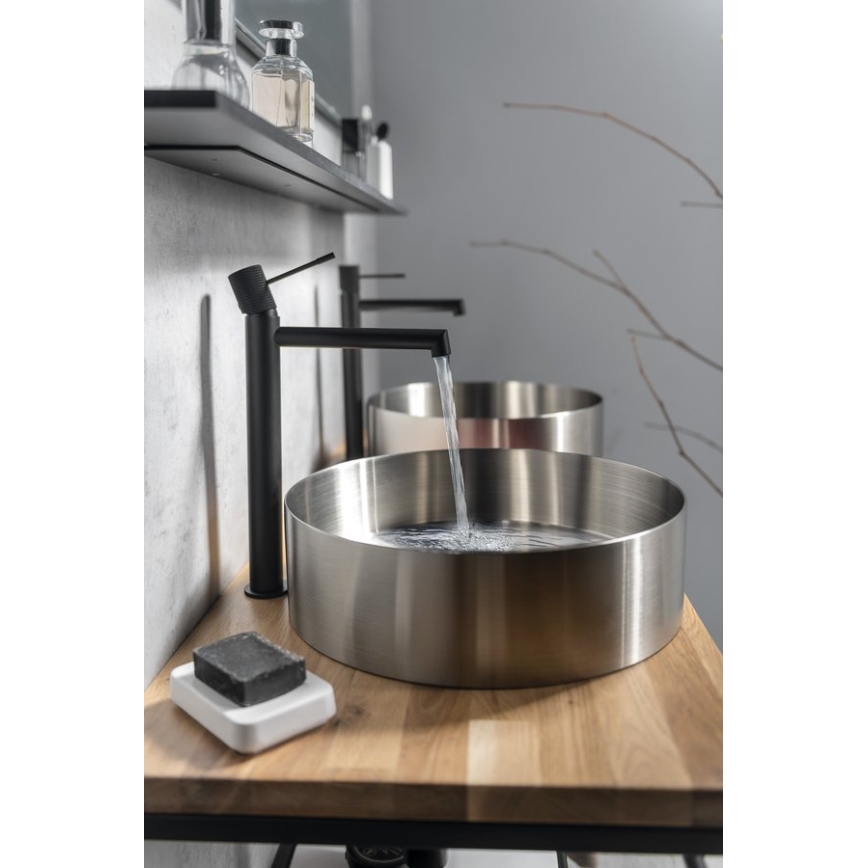 Sapho - Mitigeur de lavabo SOLARIS 32 cm noir mat