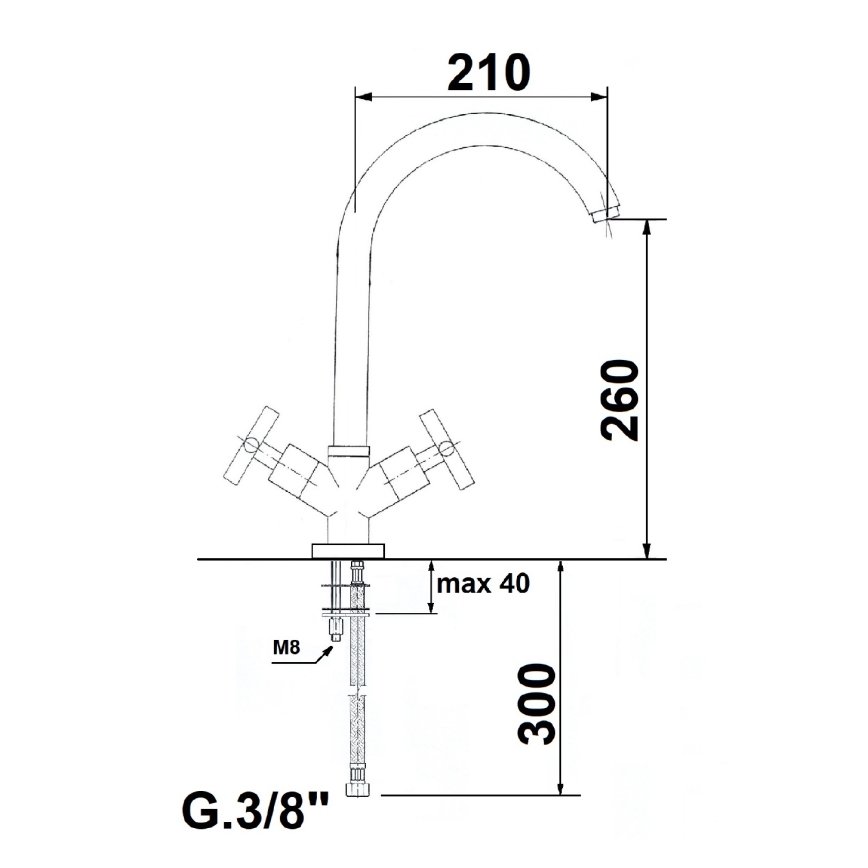 Sapho - Mitigeur d'évier AXIA chromé brillant