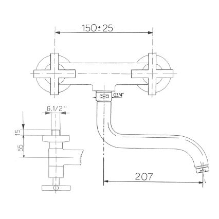 Sapho - Mitigeur d'évier AXIA chromé brillant