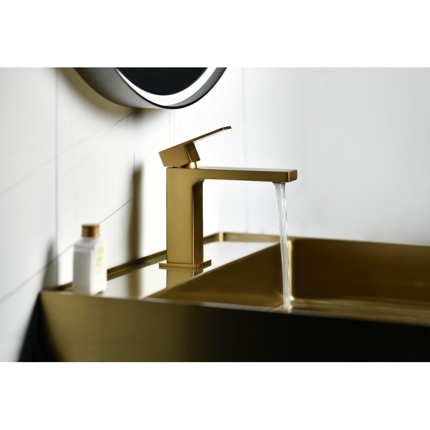 Sapho - Mitigeur lavabo CUBEMIX 15 cm doré mat
