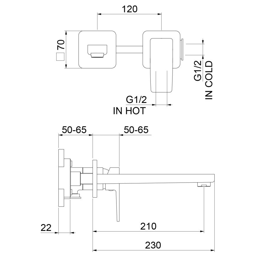 Sapho - Mitigeur pour lavabo 2 trous TURSI, noir mat